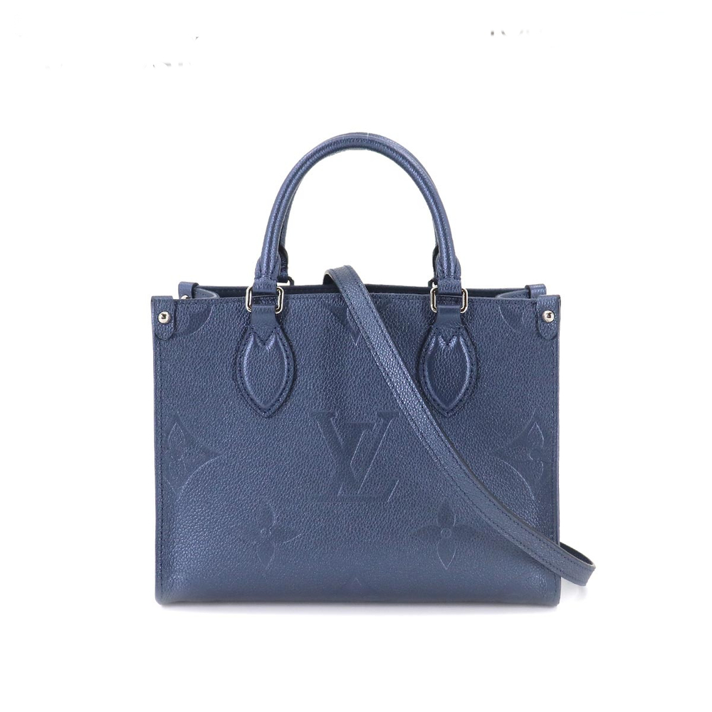 Louis Vuitton Monogram Implant Onthego PM Shoulder Bag Navy